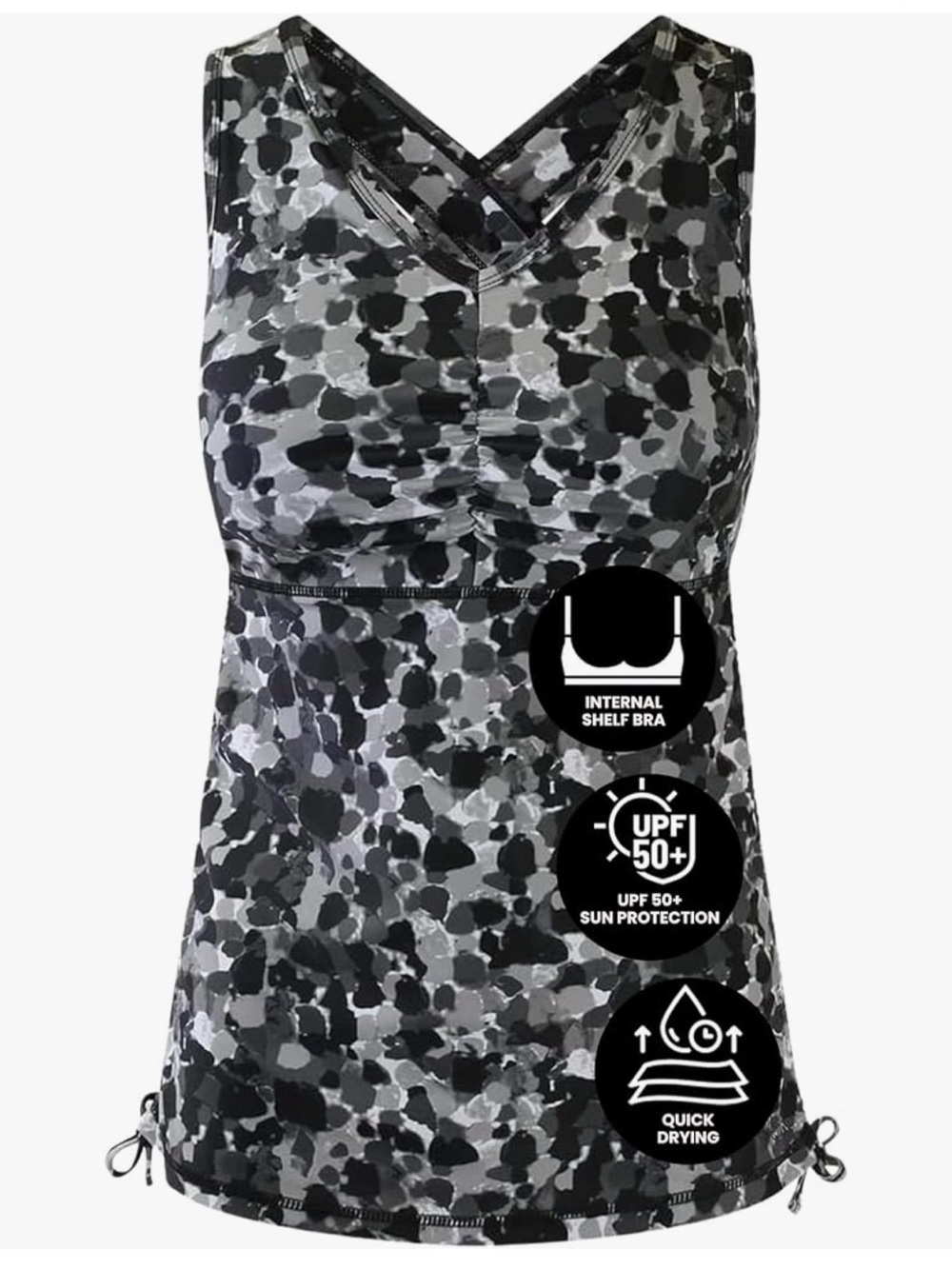 UV SKINZ Women's Tankini with Built in Bra - UPF 50+. Like new. Large.